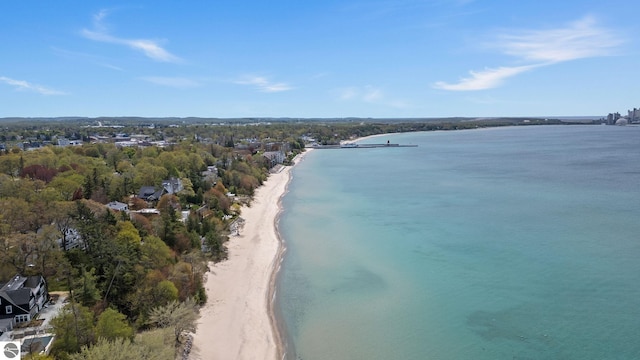 431 Michigan Ave, Charlevoix, MI 49720 - aerial overview of property's location featuring extended coastline