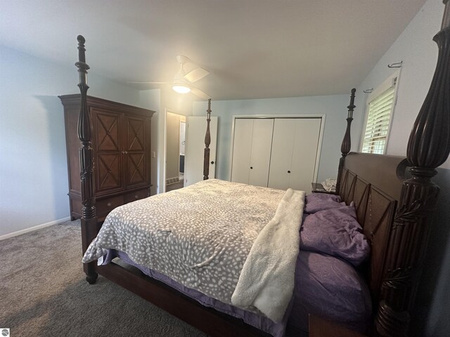 142 Forest Trl, Leroy, MI 49655 - carpeted bedroom with a closet and baseboards