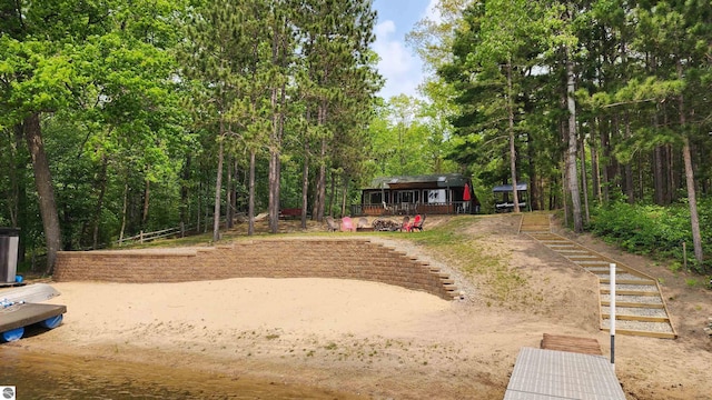 6875 Jose Lake Rd, South Branch, MI 48761 - view of property's community featuring stairway and a view of trees