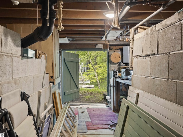 1884 Beech Rd, Frankfort, MI 49635 - below grade area with concrete block wall