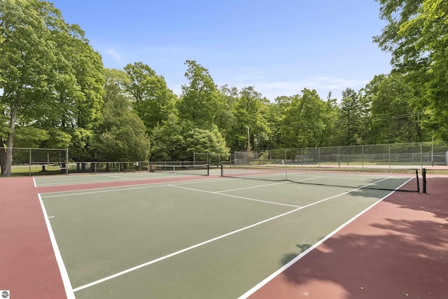1884 Beech Rd, Frankfort, MI 49635 - view of tennis court featuring community basketball court