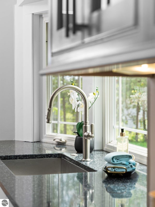 107 Hillcrest Ct, Traverse City, MI 49684 - kitchen view of a sink and dark stone counters