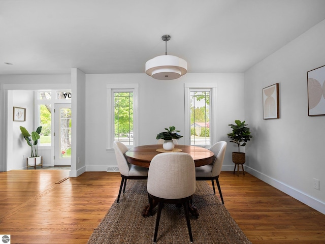 107 Hillcrest Ct, Traverse City, MI 49684 - dining area with healthy amount of natural light, baseboards, and wood finished floors