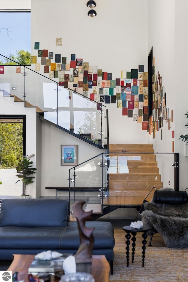9371 Onominese Trl, Northport, MI 49670 - common area featuring a towering ceiling