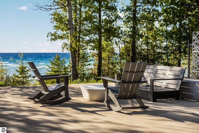 9371 Onominese Trl, Northport, MI 49670 - view of patio featuring a water view