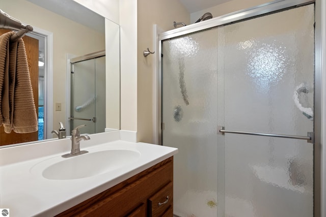 3802 S Grants Lndg, Lake Leelanau, MI 49653 - full bathroom featuring a shower stall and vanity