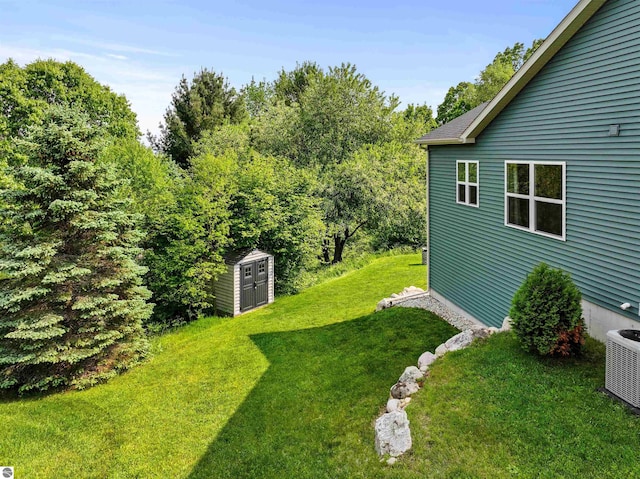9207 Mockingbird Ln, Cadillac, MI 49601 - view of green lawn featuring central AC