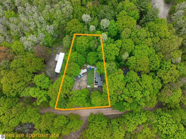 100 Fence Row Cir, Leroy, MI 49655 - aerial view of property's location featuring property parcel outlined