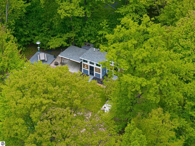 100 Fence Row Cir, Leroy, MI 49655 - bird's eye view of a heavily wooded area