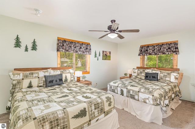 1715 Sunrise Dr, Greenbush, MI 48738 - carpeted bedroom featuring a ceiling fan