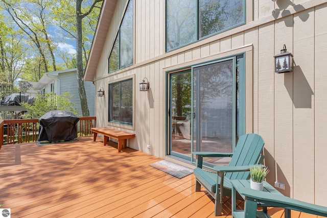 1715 Sunrise Dr, Greenbush, MI 48738 - wooden terrace with area for grilling
