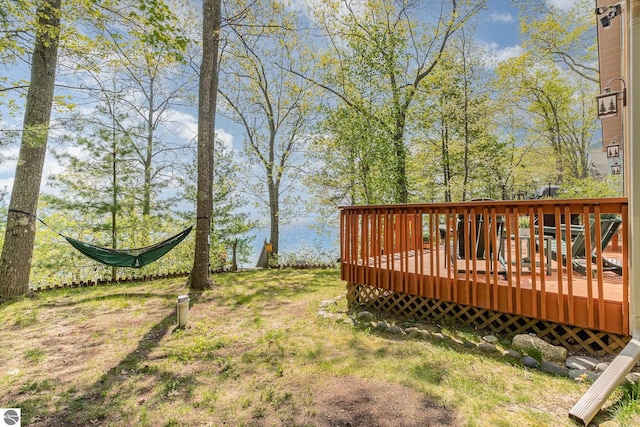 1715 Sunrise Dr, Greenbush, MI 48738 - view of yard with a wooden deck