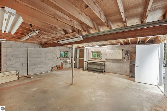 9017 Clam Lake Rd, Bellaire, MI 49615 - below grade area featuring concrete block wall
