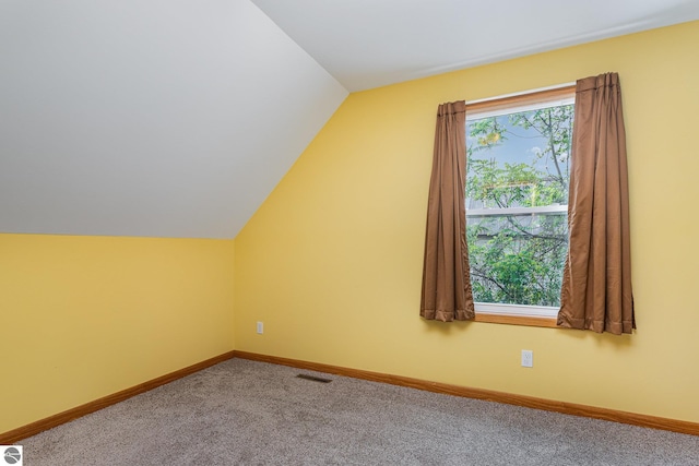 212 Palmer St, Mount Pleasant, MI 48858 - additional living space featuring carpet, lofted ceiling, and baseboards