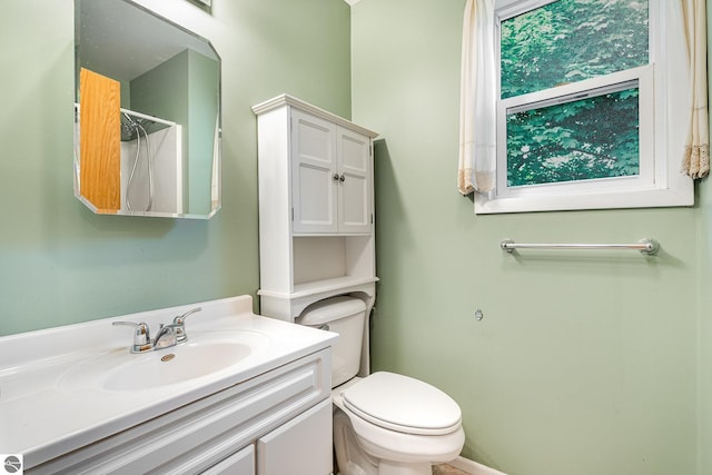 212 Palmer St, Mount Pleasant, MI 48858 - bathroom featuring toilet, vanity, and a shower