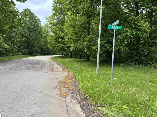 5867 Huron Woods Dr, Tawas City, MI 48763 - view of asphalt street featuring a view of trees