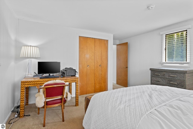 5896 S Cummings St, Suttons Bay, MI 49682 - carpeted bedroom with a closet and a desk