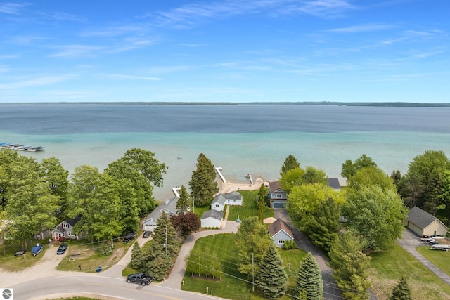 5896 S Cummings St, Suttons Bay, MI 49682 - drone / aerial view of a large body of water