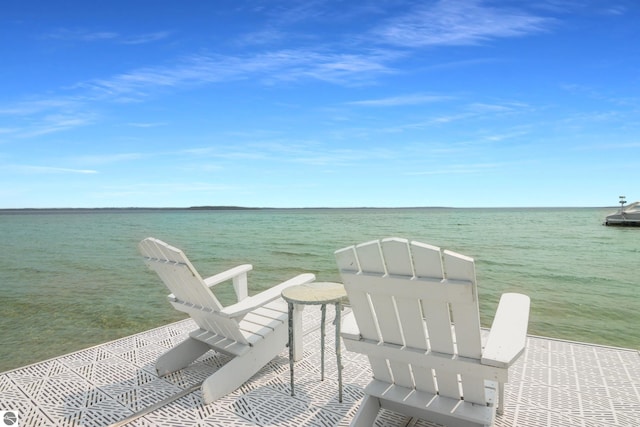 5896 S Cummings St, Suttons Bay, MI 49682 - view of patio / terrace featuring a water view
