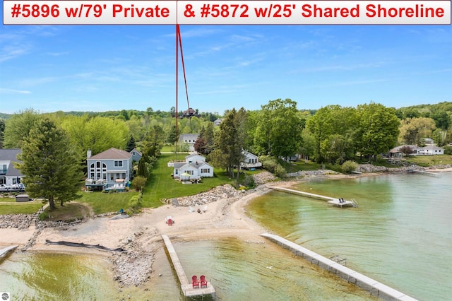 5896 S Cummings St, Suttons Bay, MI 49682 - aerial view of property's location with a nearby body of water
