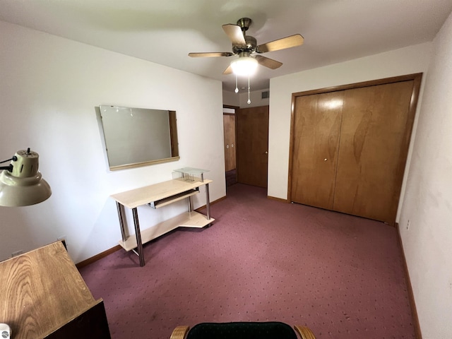 1619 E Gaylord St Unit A, Mount Pleasant, MI 48858 - bedroom featuring light colored carpet, ceiling fan, and baseboards