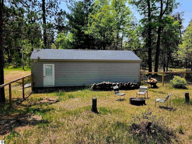 3764 E N Down River Rd, Grayling, MI 49738 - view of outdoor structure featuring an outdoor fire pit
