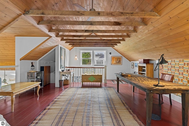 3362 S French Rd, Cedar, MI 49621 - recreation room featuring wooden ceiling and wood finished floors