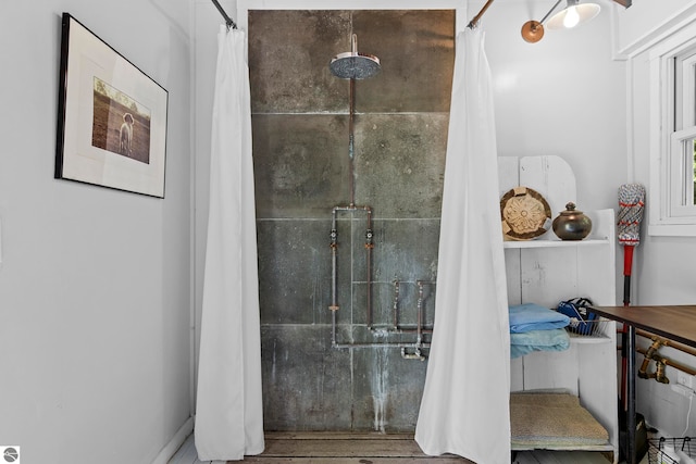 3362 S French Rd, Cedar, MI 49621 - bathroom featuring a shower with curtain