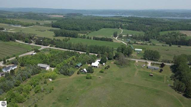 3362 S French Rd, Cedar, MI 49621 - aerial view of property's location featuring rural landscape and rows of crops