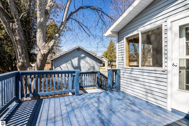 112 N Benzie Blvd, Beulah, MI 49617 - view of wooden terrace
