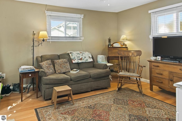 112 N Benzie Blvd, Beulah, MI 49617 - living room with light wood-style floors and plenty of natural light