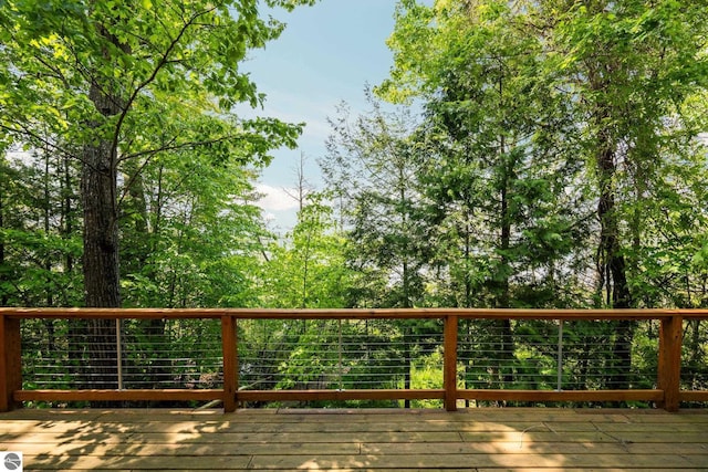10037 Mud Lake Rd, Interlochen, MI 49643 - view of wooden terrace