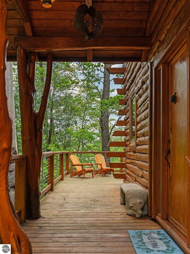 10037 Mud Lake Rd, Interlochen, MI 49643 - view of deck