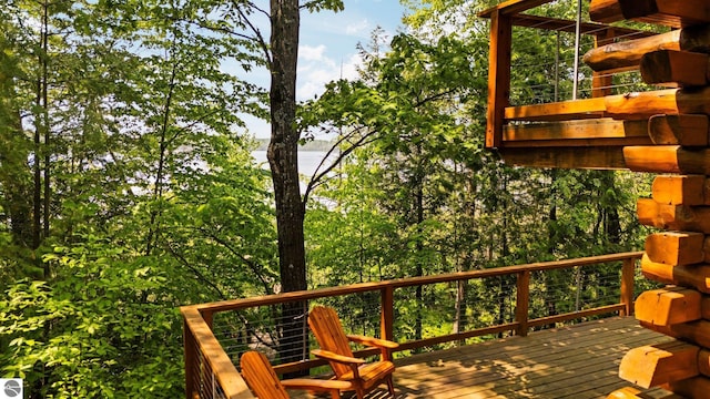 10037 Mud Lake Rd, Interlochen, MI 49643 - view of wooden terrace