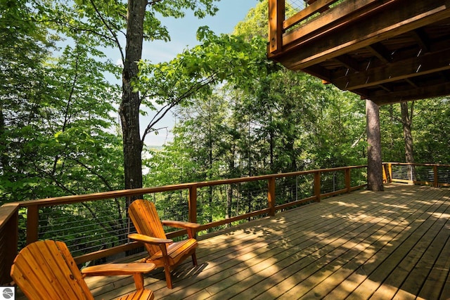 10037 Mud Lake Rd, Interlochen, MI 49643 - view of wooden terrace