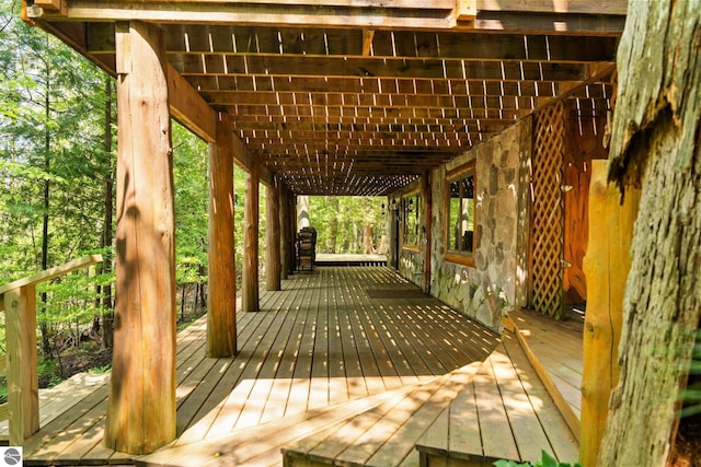 10037 Mud Lake Rd, Interlochen, MI 49643 - view of wooden deck