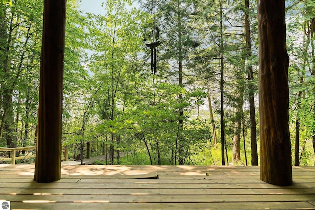 10037 Mud Lake Rd, Interlochen, MI 49643 - view of wooden terrace