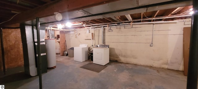601 Monroe, Mancelona, MI 49659 - unfinished basement with washer and dryer and gas water heater