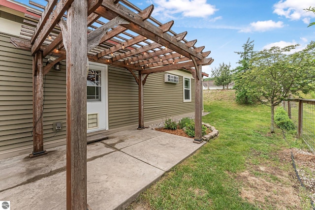 3872 Falling Leaf Trl, Traverse City, MI 49686 - view of patio / terrace featuring a pergola and a wall mounted air conditioner