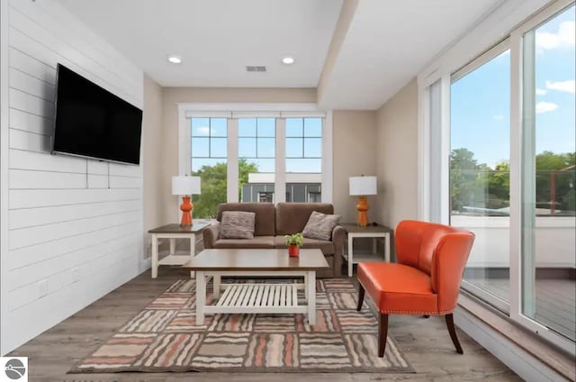 914-14 E Front St Unit 14, Traverse City, MI 49686 - living area with healthy amount of natural light, wood finished floors, and recessed lighting