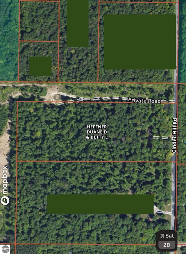 8334 Cinder Hill Rd, Mancelona, MI 49659 - map / location with property parcel outlined