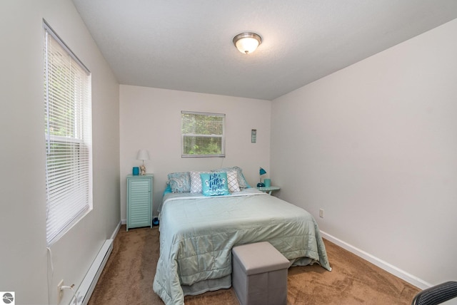 7373 Blue Ox Trl, South Branch, MI 48761 - carpeted bedroom with a baseboard radiator and multiple windows