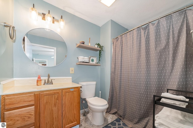 7746 Five Lakes Dr, Farwell, MI 48622 - bathroom with vanity, tile patterned floors, and curtained shower