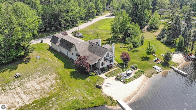 7746 Five Lakes Dr, Farwell, MI 48622 - aerial view of property and surrounding area with a large body of water