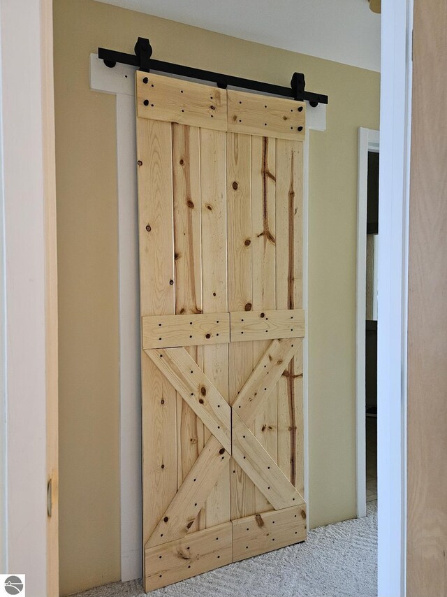 407 W Lake St Unit 45, Tawas City, MI 48763 - detailed view of carpet and a barn door