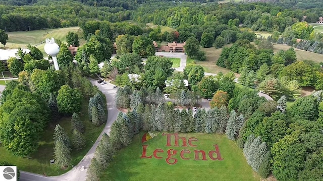 4673 N Crossover Dr, Bellaire, MI 49615 - aerial view of property's location with a forest