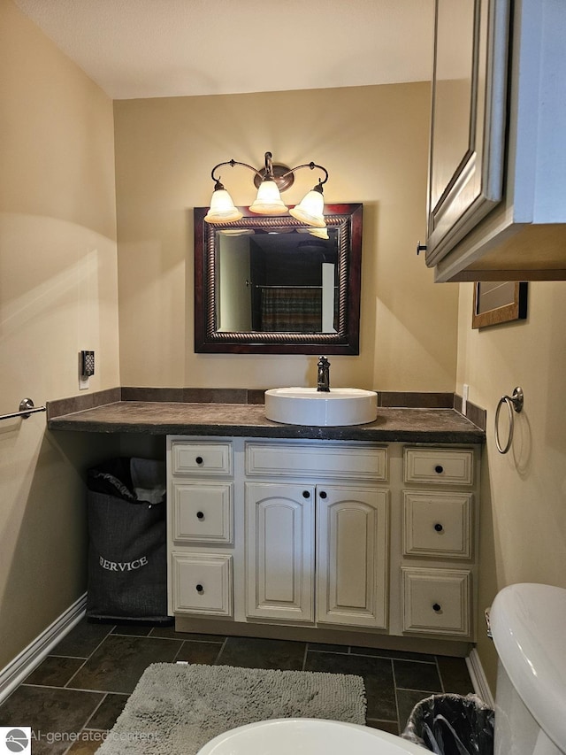 1005 W Lake St Unit 4, Tawas City, MI 48763 - bathroom with baseboards and vanity