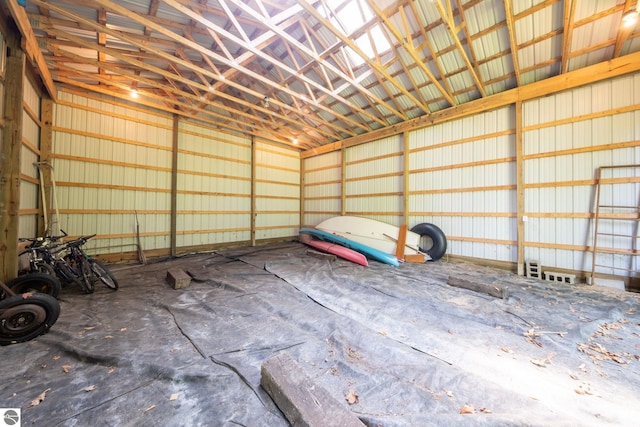 16530 Lonesome Trl, Leroy, MI 49655 - garage featuring metal wall