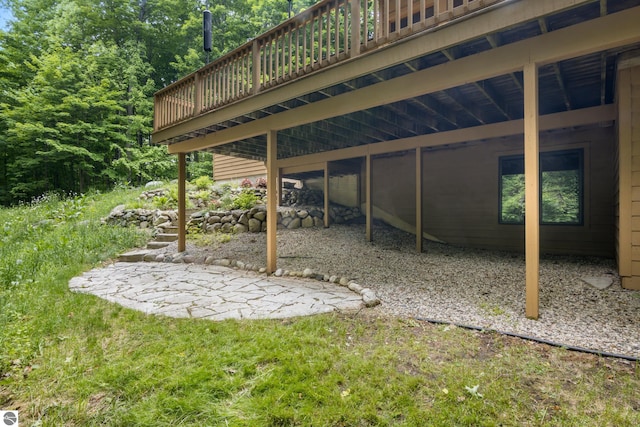 6352 S Westwood Pkwy, Suttons Bay, MI 49682 - view of yard featuring a deck
