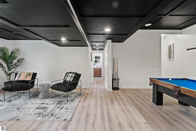1259 Lin Dale Dr, Traverse City, MI 49686 - game room with wood finished floors, billiards, and recessed lighting